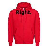 Red right Zipper Hoodie - artisFamous