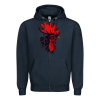 Navy rooster Zipper Hoodie - artisFamous