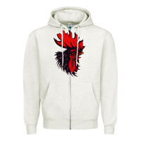 Oatmeal Heather rooster Zipper Hoodie - artisFamous