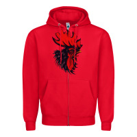 Red rooster Zipper Hoodie - artisFamous
