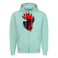 Seafoam rooster Zipper Hoodie - artisFamous