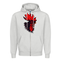 Dove Grey rooster Zipper Hoodie - artisFamous