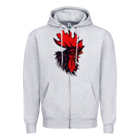Heather Grey rooster Zipper Hoodie - artisFamous