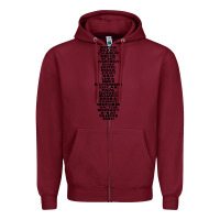 Burgundy phonetic alphabet Zipper Hoodie - artisFamous