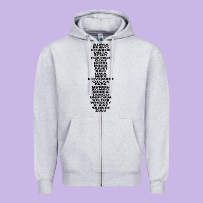 Phonetic Alphabet Zipper Hoodie Designed By Artisfamous