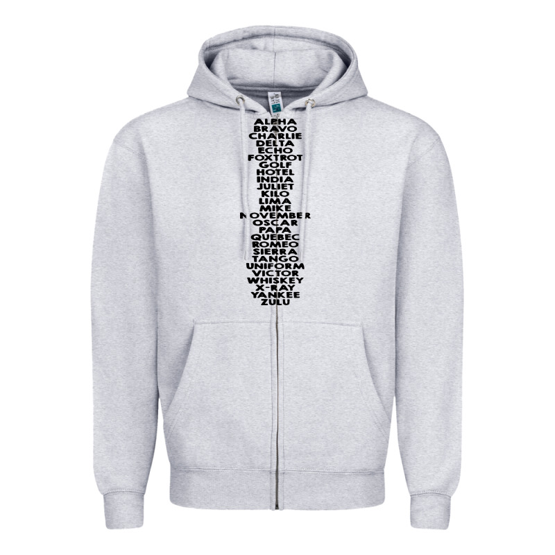 Phonetic Alphabet Zipper Hoodie by artisFamous | Teevron