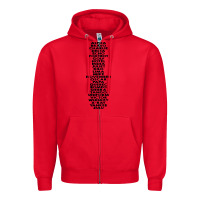Red phonetic alphabet Zipper Hoodie - artisFamous