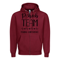 Burgundy physical therapy making a difference Zipper Hoodie - artisFamous