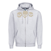 Heather Grey memento mori three skulls Zipper Hoodie - artisFamous
