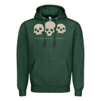 Sports Green memento mori three skulls Zipper Hoodie - artisFamous