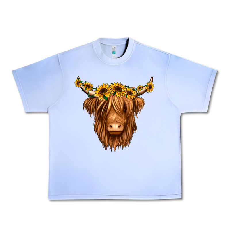 Sunflower Headband Highland Cow Urban Heavy Tee by Jasminsmagicworld | Teevron