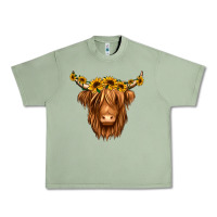 Oil Green sunflower headband highland cow Urban Heavy Tee - Jasminsmagicworld