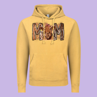 Rodeo Mom Cow Vintage Hoodie Designed By Cowhidedigitalart