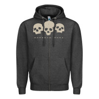 Charcoal Heather memento mori three skulls Zipper Hoodie - artisFamous