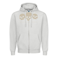 Dove Grey memento mori three skulls Zipper Hoodie - artisFamous