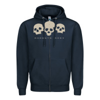 Navy memento mori three skulls Zipper Hoodie - artisFamous
