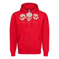 Red memento mori three skulls Zipper Hoodie - artisFamous