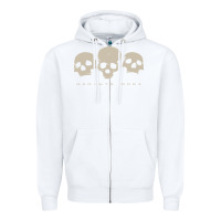 White memento mori three skulls Zipper Hoodie - artisFamous