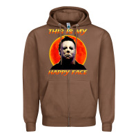 Chestnut this is my happy face Zipper Hoodie - artisFamous
