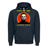 Navy this is my happy face Zipper Hoodie - artisFamous