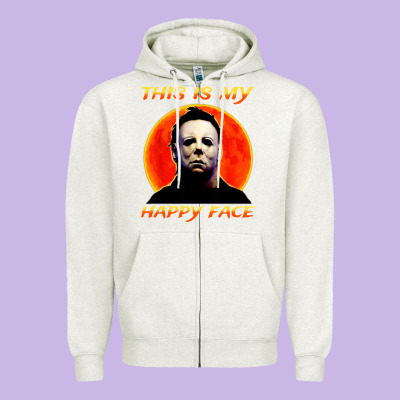 This Is My Happy Face Zipper Hoodie Designed By Artisfamous