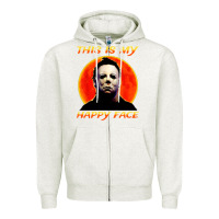 Oatmeal Heather this is my happy face Zipper Hoodie - artisFamous