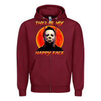 Burgundy this is my happy face Zipper Hoodie - artisFamous