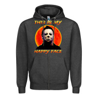 Charcoal Heather this is my happy face Zipper Hoodie - artisFamous