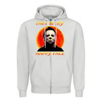 Dove Grey this is my happy face Zipper Hoodie - artisFamous