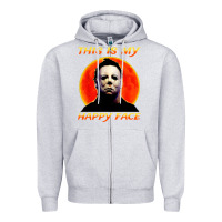 Heather Grey this is my happy face Zipper Hoodie - artisFamous