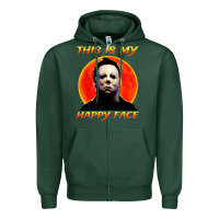 Sports Green this is my happy face Zipper Hoodie - artisFamous