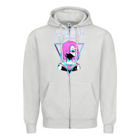 Dove Grey antisocial wave anime Zipper Hoodie - artisFamous