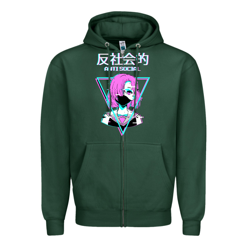 Antisocial Wave Anime Zipper Hoodie by artisFamous | Teevron