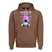 Chestnut antisocial wave anime Zipper Hoodie - artisFamous