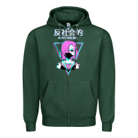 Antisocial Wave Anime Zipper Hoodie | Teevron