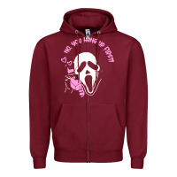 Burgundy scream ghost Zipper Hoodie - artisFamous