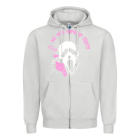 Dove Grey scream ghost Zipper Hoodie - artisFamous