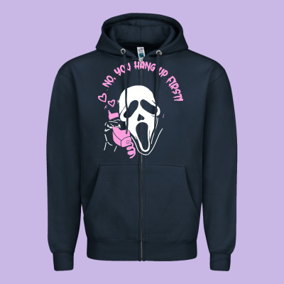 Scream Ghost Zipper Hoodie Designed By Artisfamous