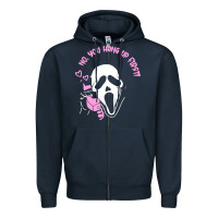 Navy scream ghost Zipper Hoodie - artisFamous