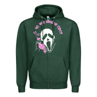Sports Green scream ghost Zipper Hoodie - artisFamous