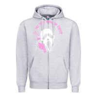Heather Grey scream ghost Zipper Hoodie - artisFamous