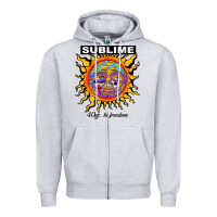 Heather Grey sunflower sublime 40oz to freedom Zipper Hoodie - artisFamous