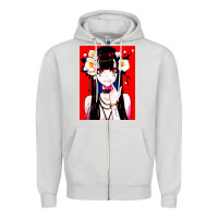 Dove Grey anime girl japanese Zipper Hoodie - artisFamous