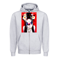 Heather Grey anime girl japanese Zipper Hoodie - artisFamous