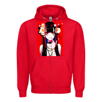 Red anime girl japanese Zipper Hoodie - artisFamous