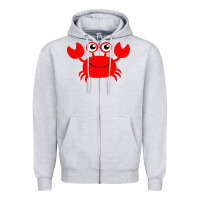 Heather Grey Red Crab Zipper Hoodie - artisFamous