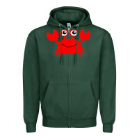 Sports Green Red Crab Zipper Hoodie - artisFamous