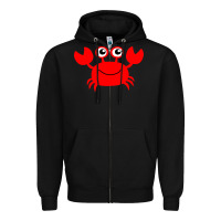 Black Red Crab Zipper Hoodie - artisFamous