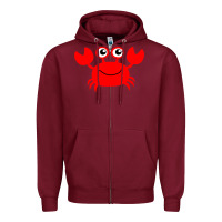 Burgundy Red Crab Zipper Hoodie - artisFamous