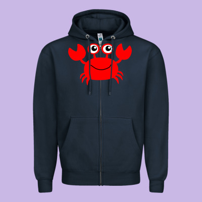 Red Crab Zipper Hoodie Designed By Artisfamous